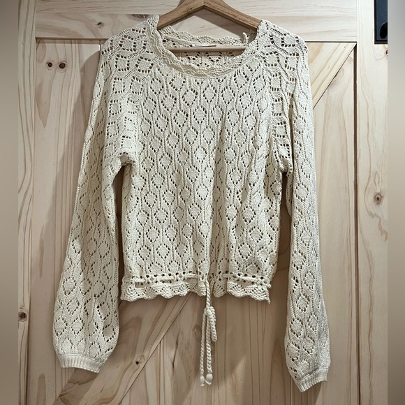 Marine Layer - Manzanita Crochet Fringe Sweater - M - Sold out in this size! - Picture 2 of 9